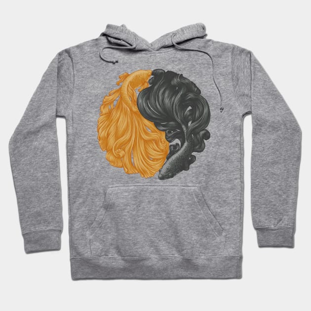 Yin and Yang Fish Hoodie by Kelelowor